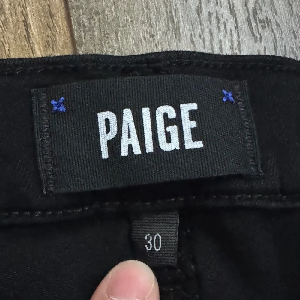 Paige Verdugo Ultra Skinny Maternity Jeans Black Side Elastic Size 30 Stretch